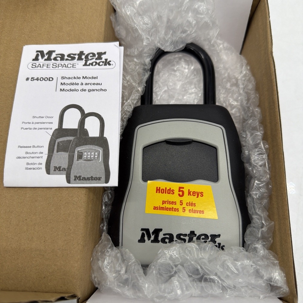 Master Lock Portable Combination Lock Box Black, fits 5 Keys 5400EC